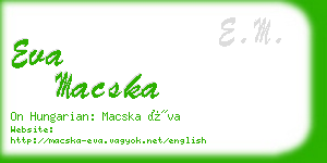 eva macska business card